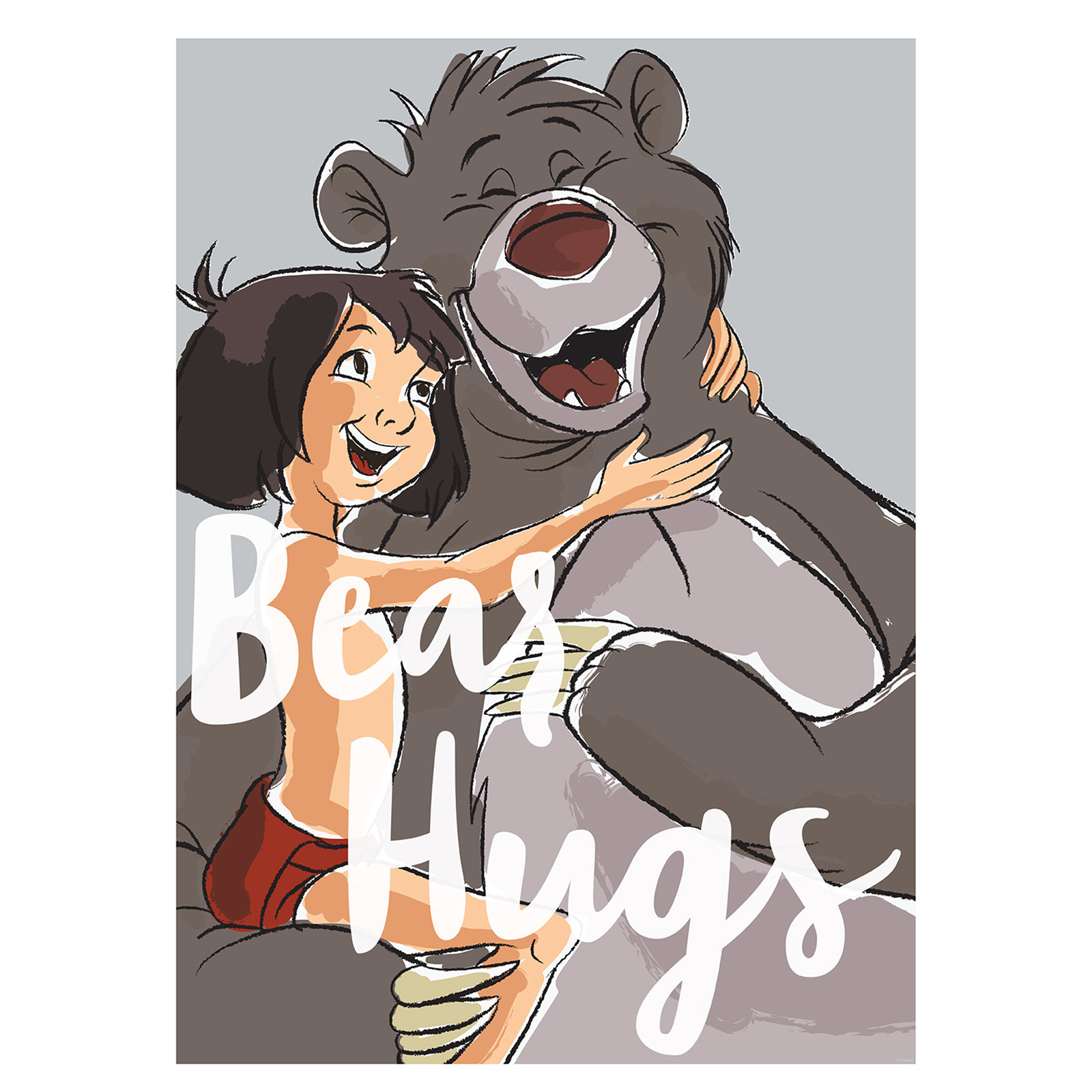 Wandbild BEAR HUG - bunt - 50x70 cm