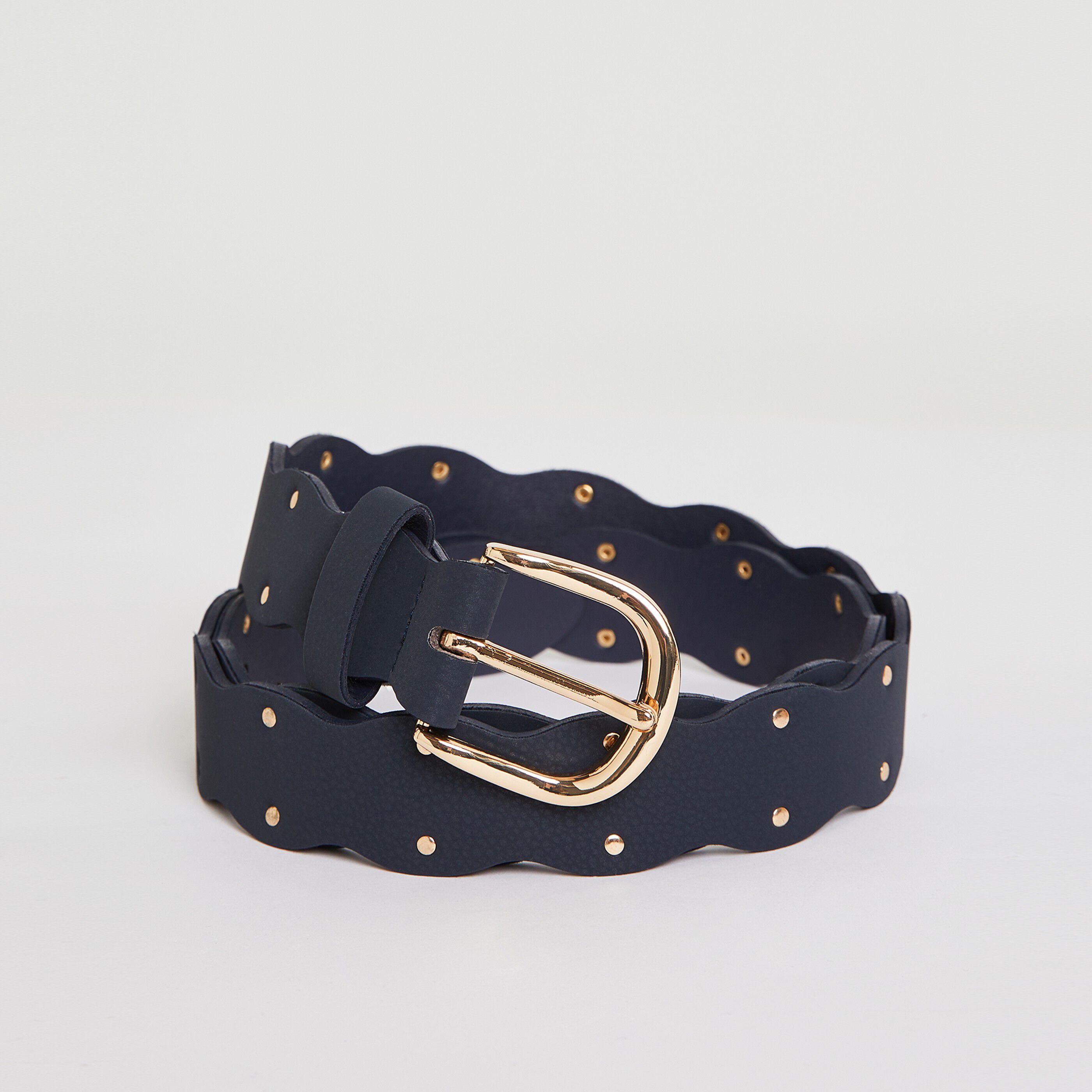 Ceinture à bords ondulés femme - MARINE