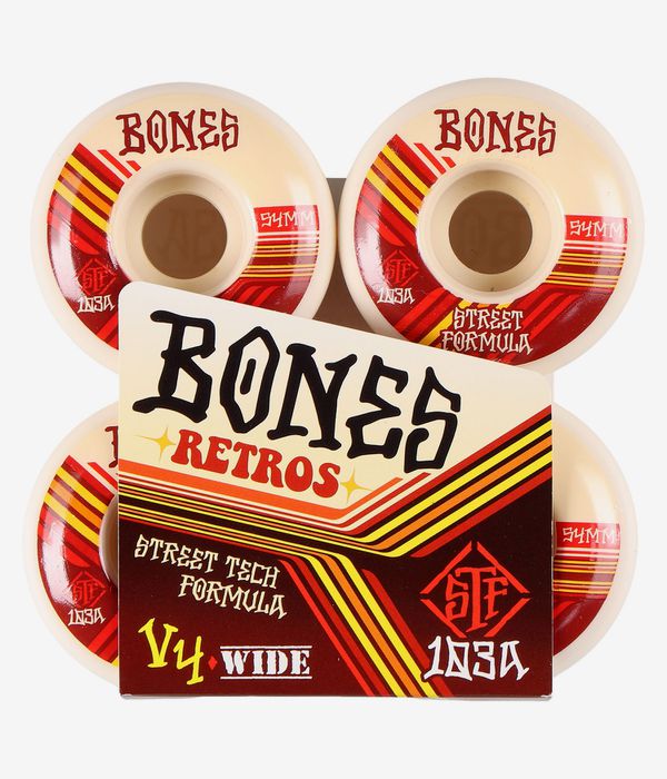 Bones STF Retros V4 Rollen (white red) 54mm 103A 4er Pack