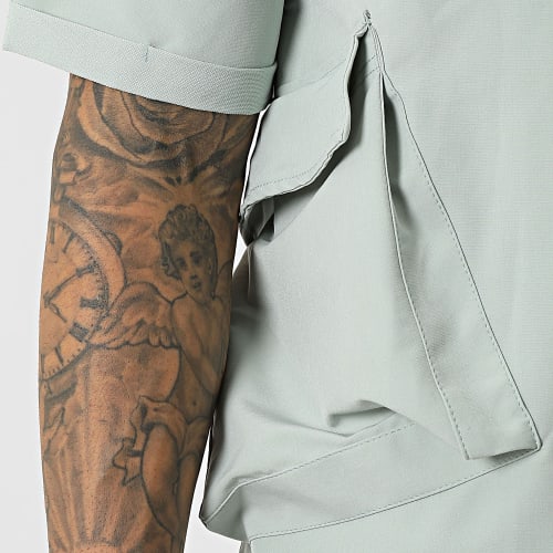 Ensemble Tee Shirt Zippé Jogger Pant F22-911T Vert Clair