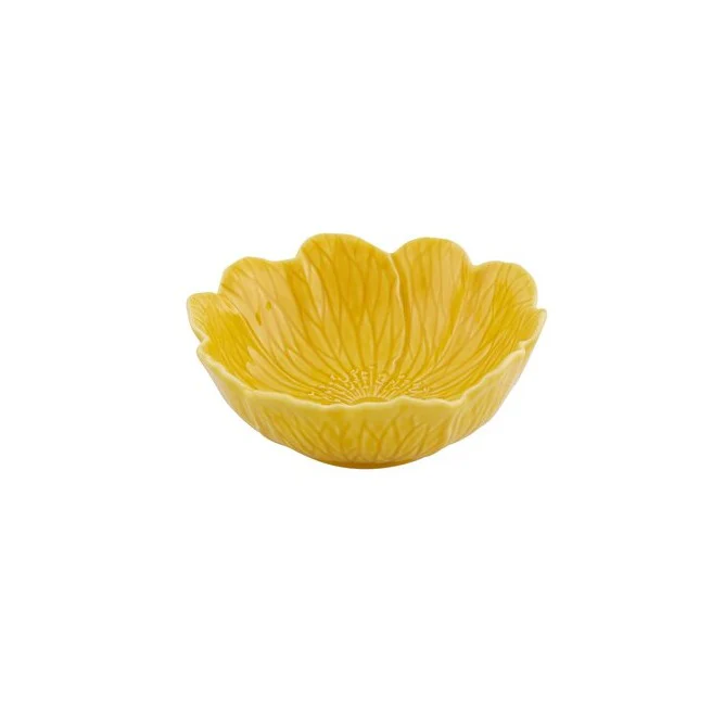 Bordallo Pinheiro  Flora skål, gul - Ø17 cm.