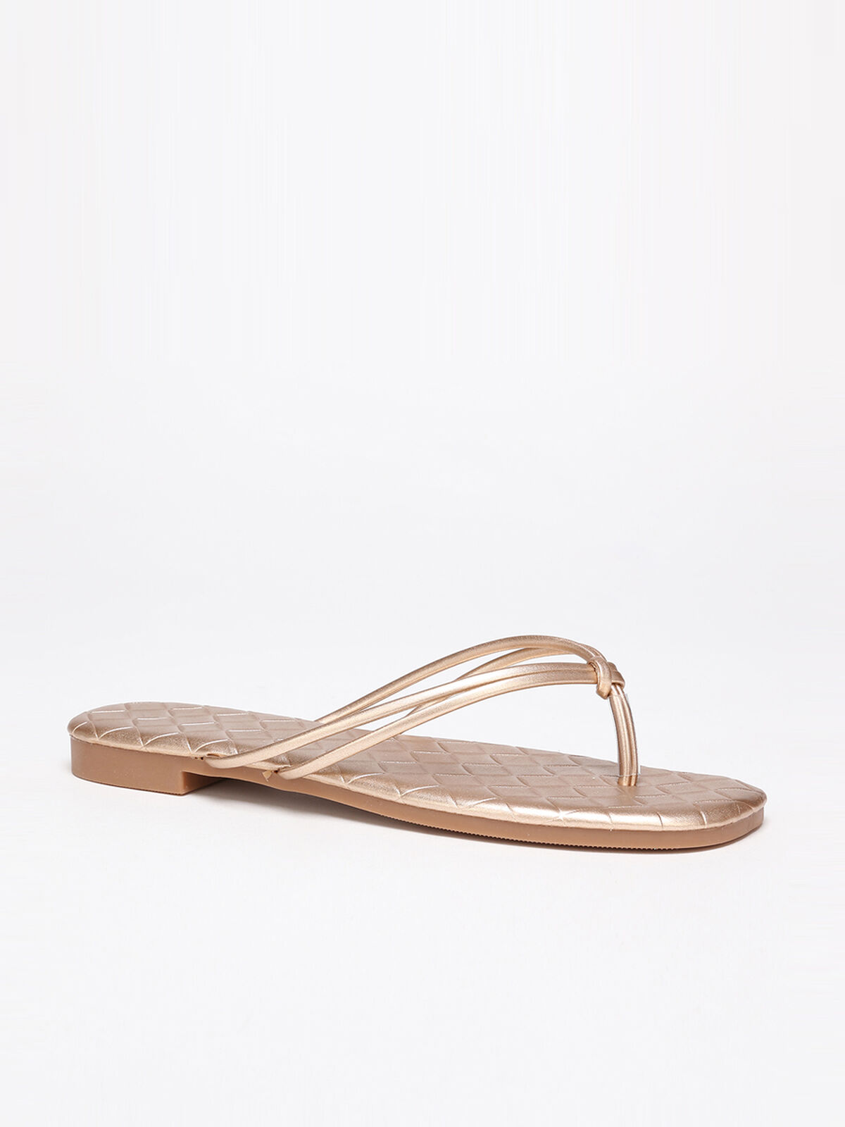 Tongs à double bride- Doré rose
