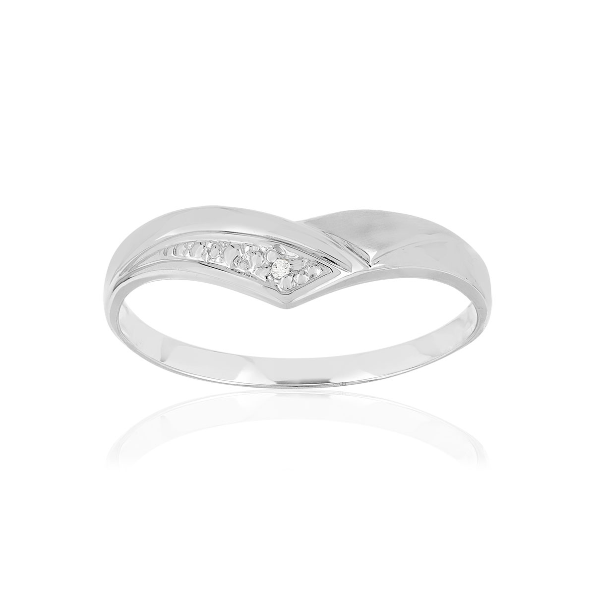 Bague or blanc 375 diamant