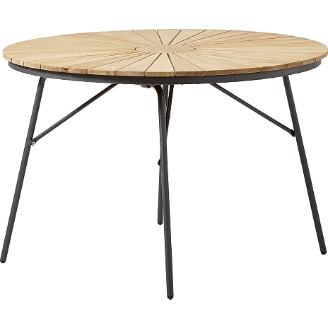 Kerteminde Ø110 teak havemøbelsæt med 4 stole - Teak/antracit