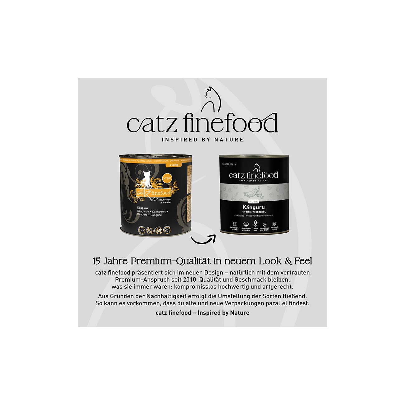 Catz finefood Nassfutter Katze Pure Adult Känguru 6x800 g