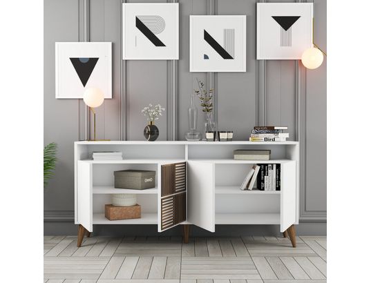 CONCEPT1 - Bahut Milan 160 blanc 160 x 35 x 78cm