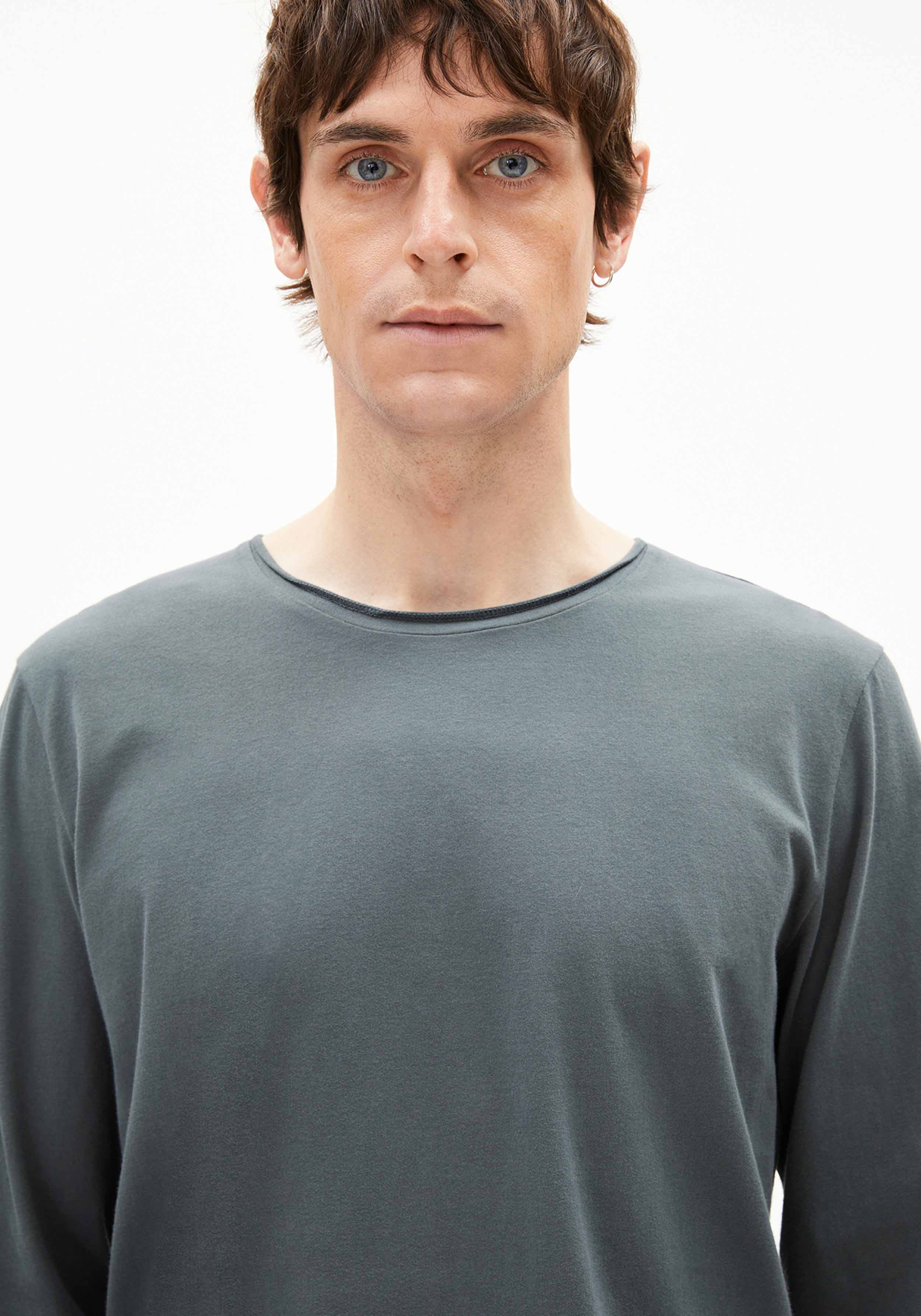 Armedangels Longsleeve Maarkos Brushed Space Steel