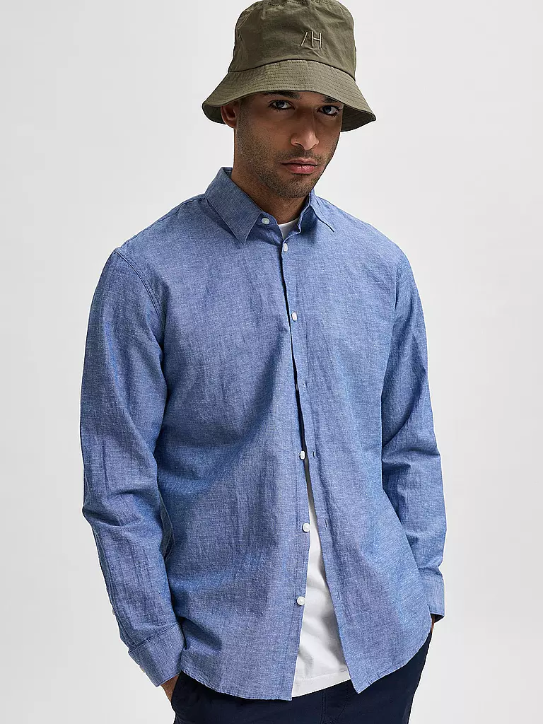 SELECTED Hemd Regular Fit SLHSLIMNEW blau