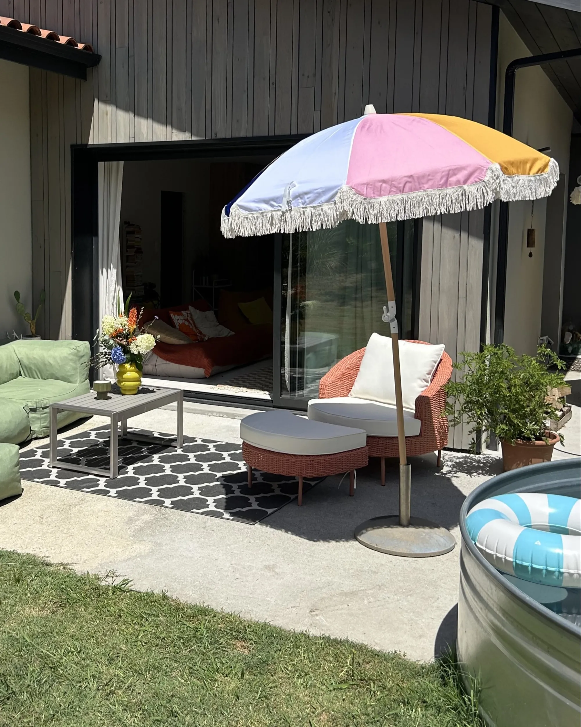 Tuin salontafel SALERNO 90 cm 50 cm Metaal Lichtgrijs