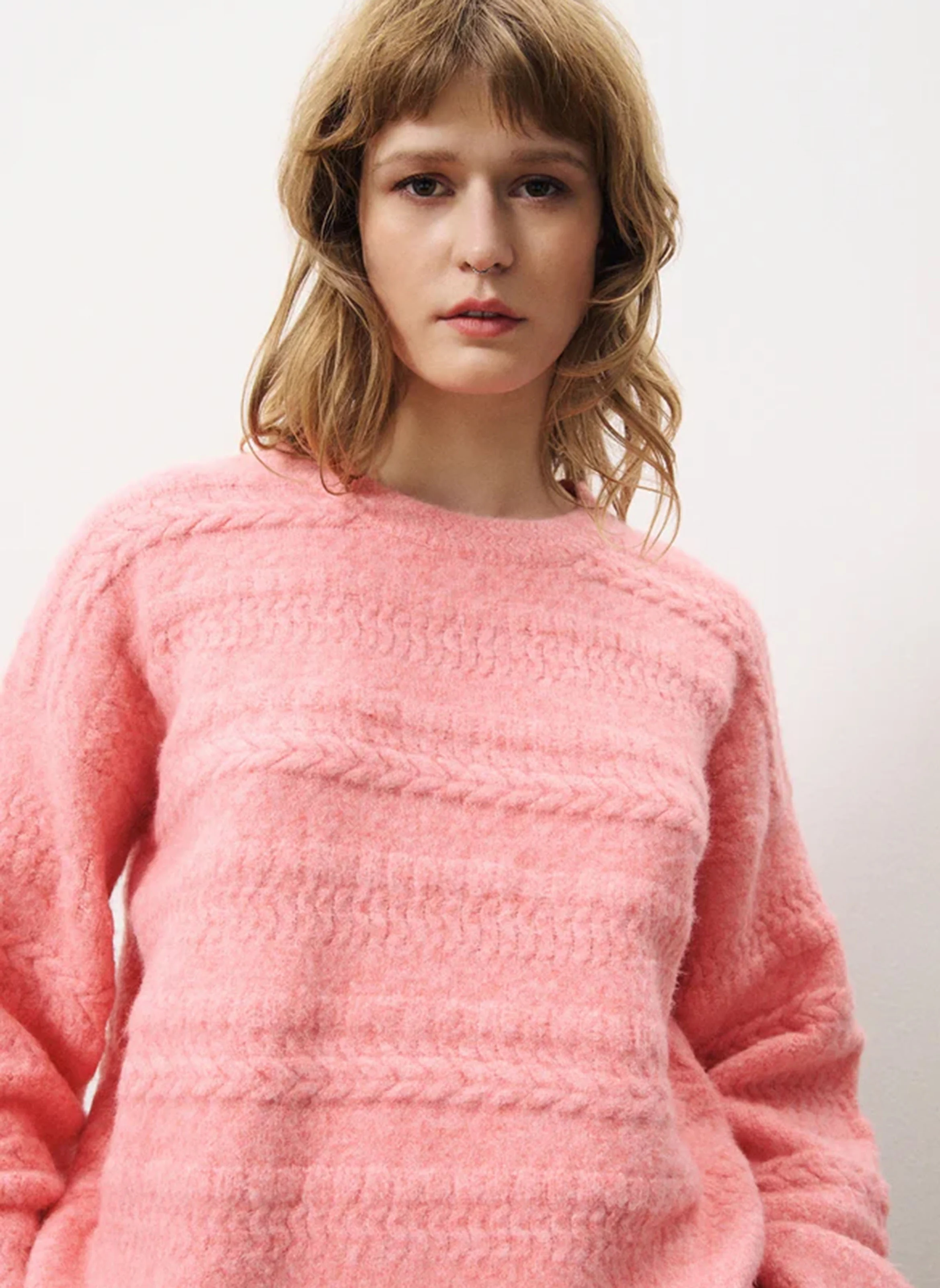LUKA - Pull col rond | Rose