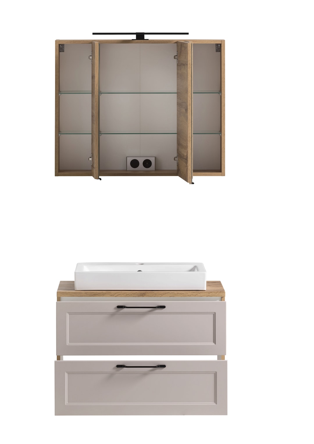 Bad-Waschtischkombination LÜTTICH beige 80cm