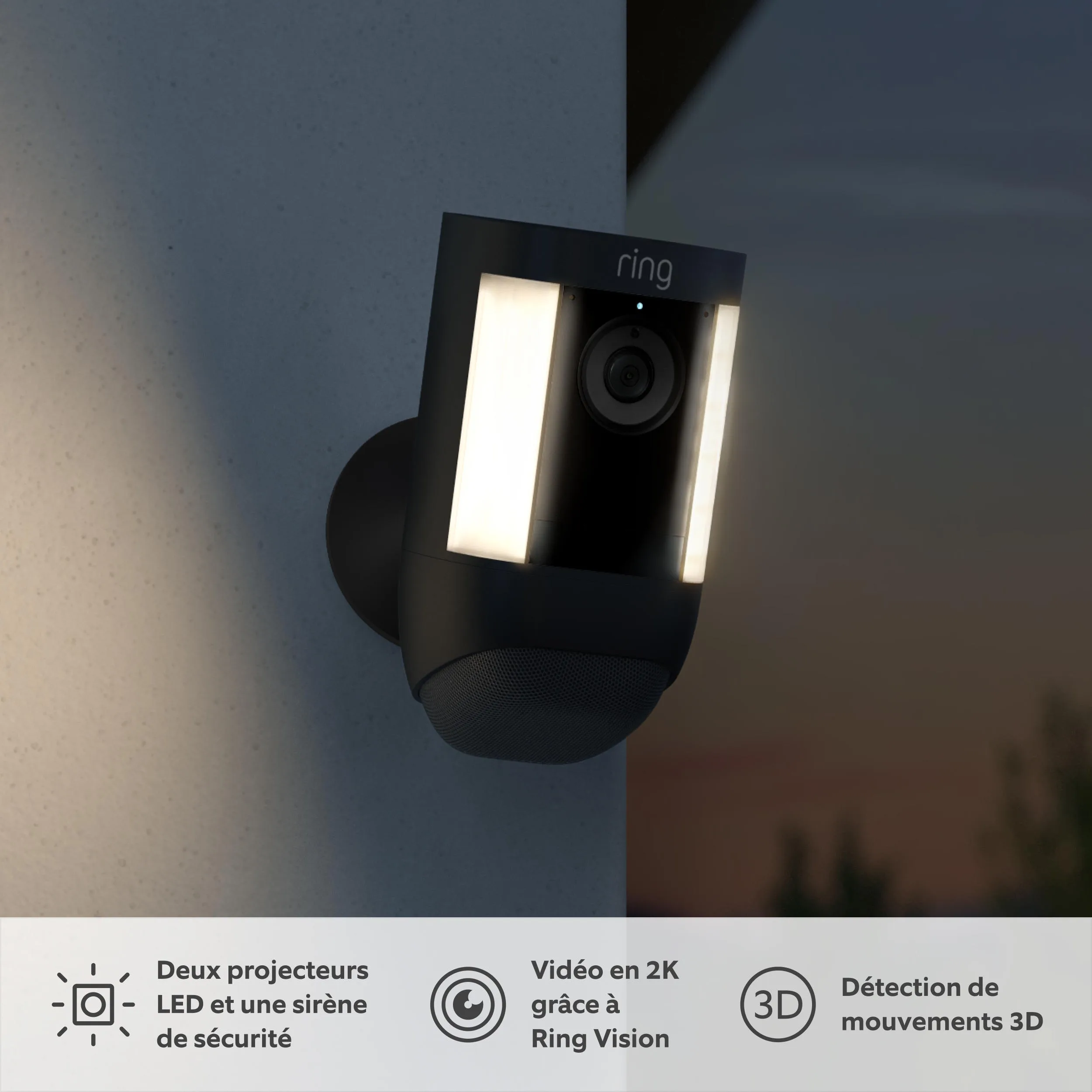 Ring Spotlight Cam Pro Battery Noir Caméra de surveillance