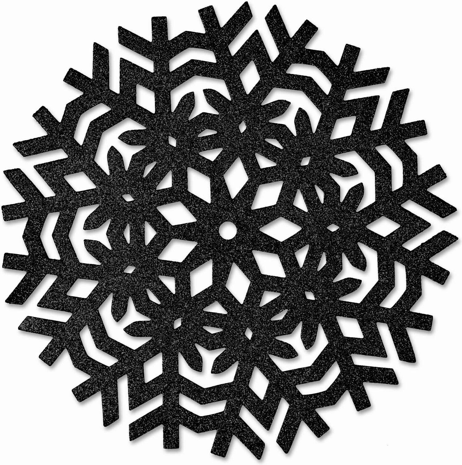 Unique living placemat Ice zwart D 38 H 38 cm