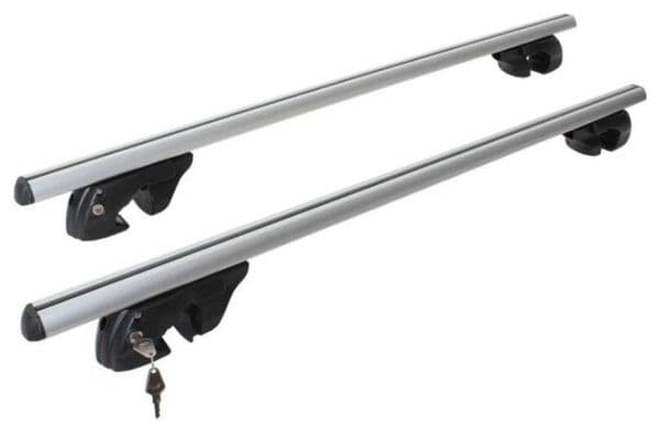 Barres de toit Menabo Sherman Alu 115 cm pour toit avec barres longitudinales