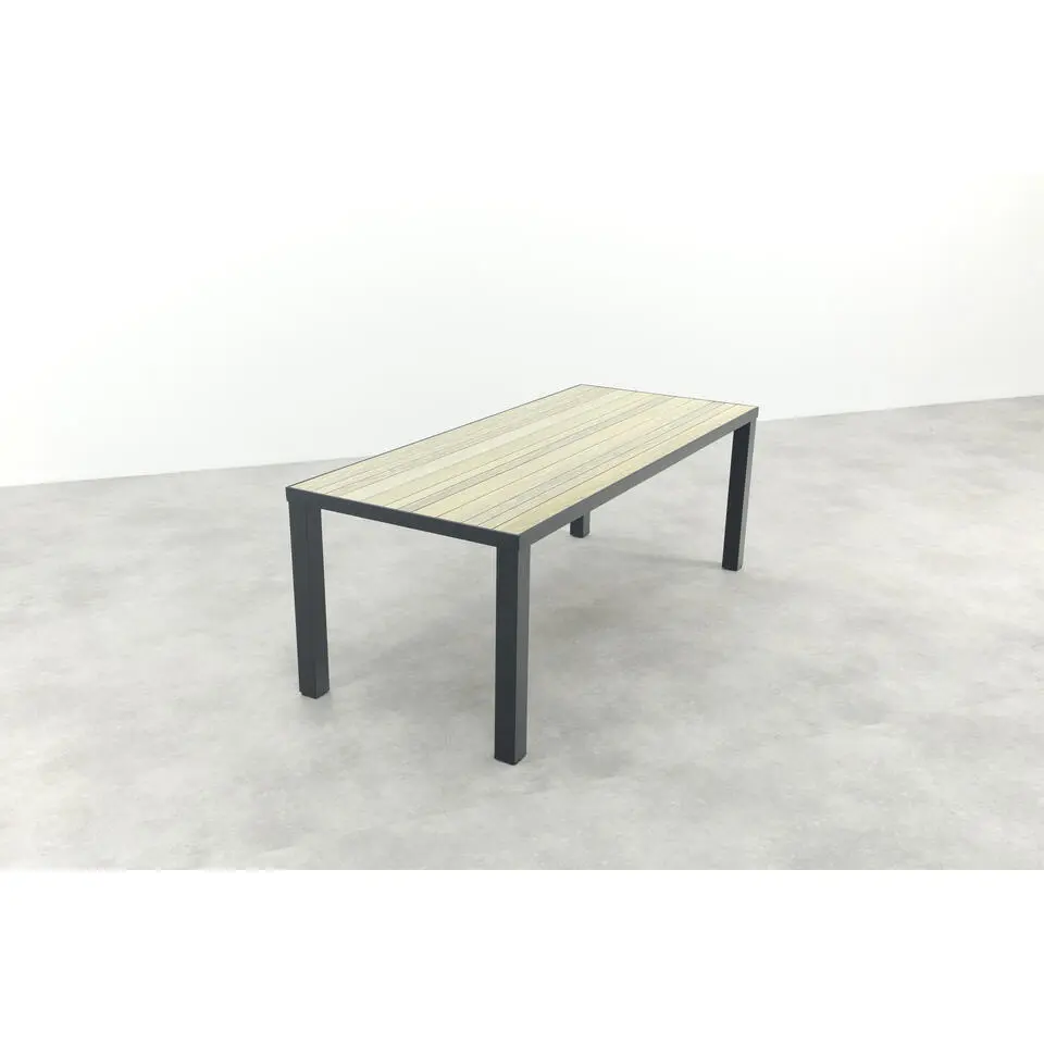 VDG Nola tuintafel 210x90 cm. - Antraciet/Houtlook