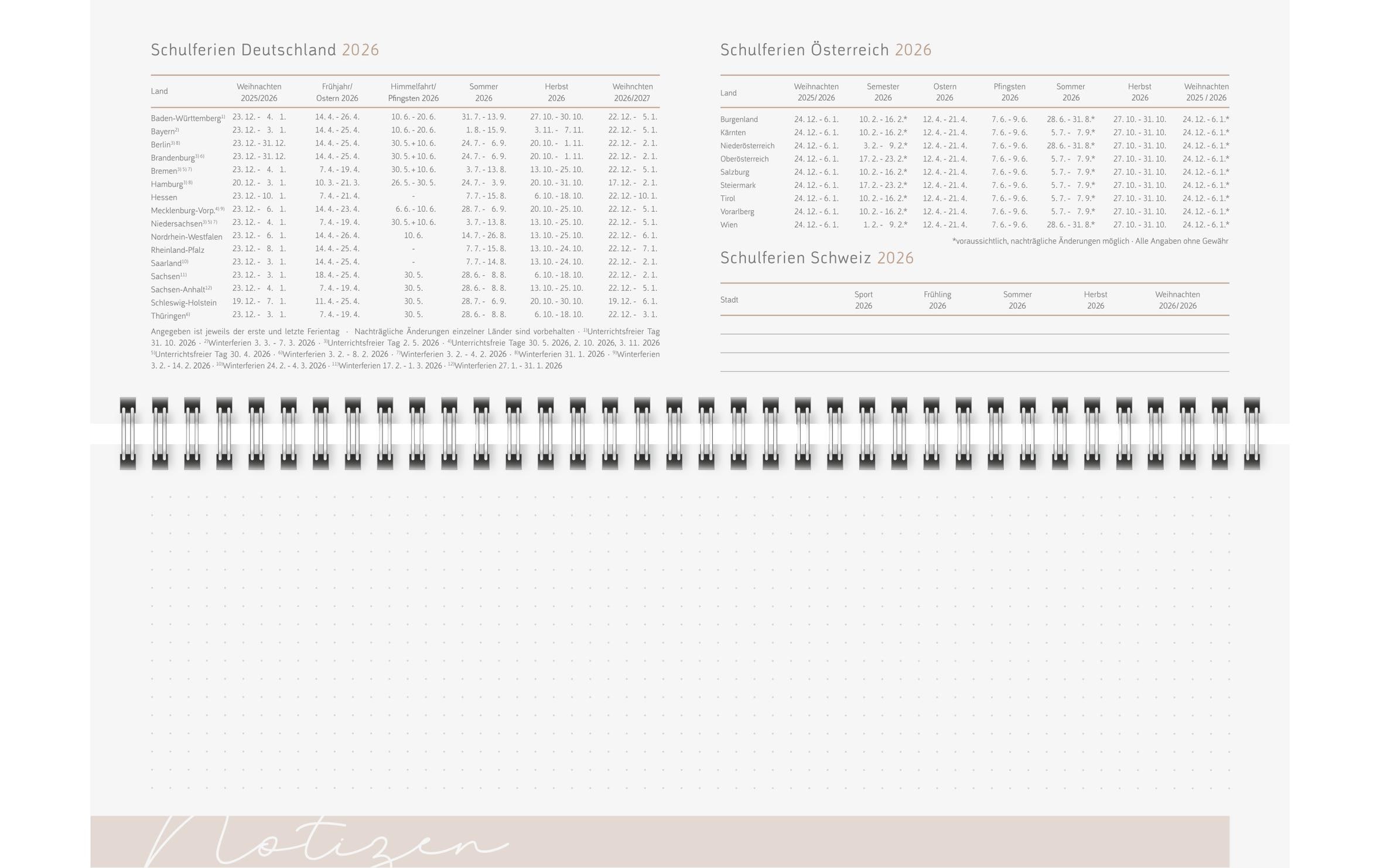 Tisch-Querkalender Design Line 2026 Universe 297 x 105 mmWochenplaner mit zwei Seiten je Woche