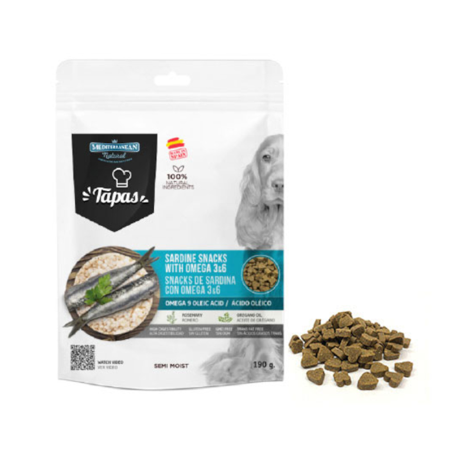 Biscoitos de sardinha mediterrânea natural para cães