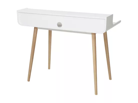 Bureau avec rangements scandinave bois clair et blanc L110 cm OPUS