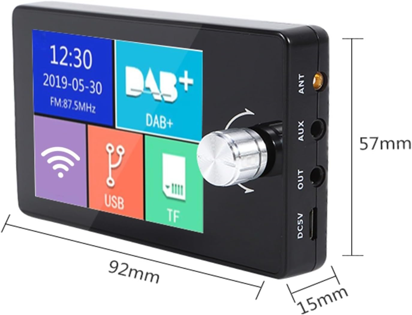 (92x57mm) Digitales Auto Radio DAB  / FM Audio Transmitter mit 3.5mm Klinke AUX / MP3 Player   2.8
