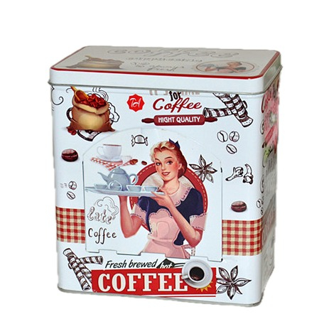 (17.5x16cm) Vintage Blech Kaffee Dose Retro Home Deko Vorrats Behälter Geschenkidee - Fresh Brewed