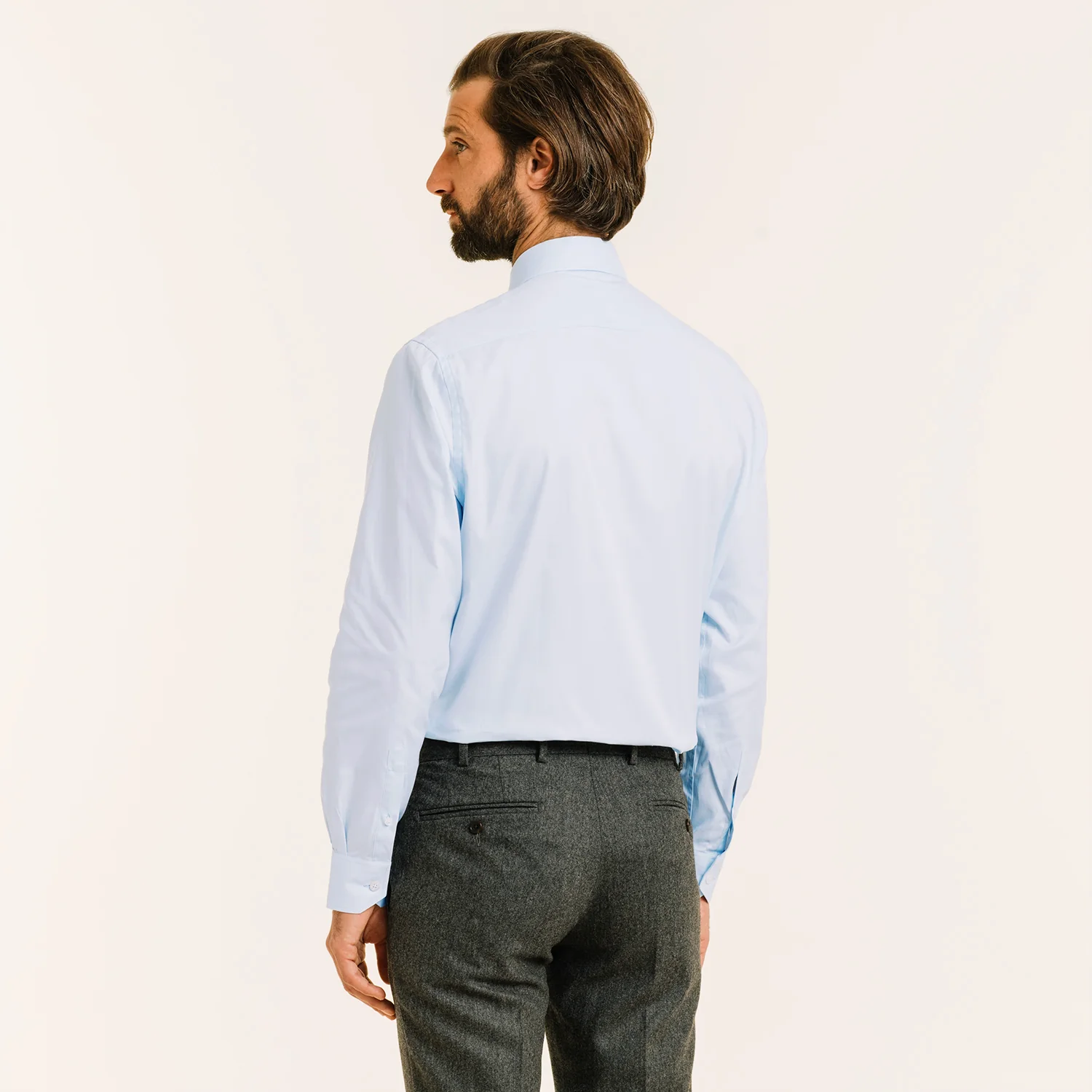 Sky blue double-twisted Oxford shirt