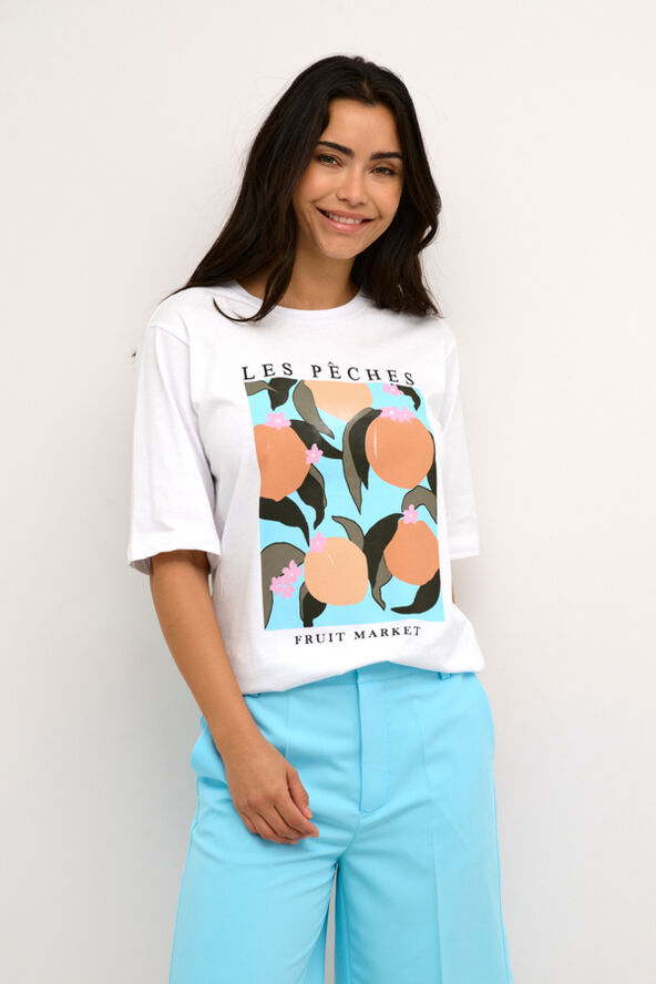Kaffe KAmira T-Shirt Optical white / peaches