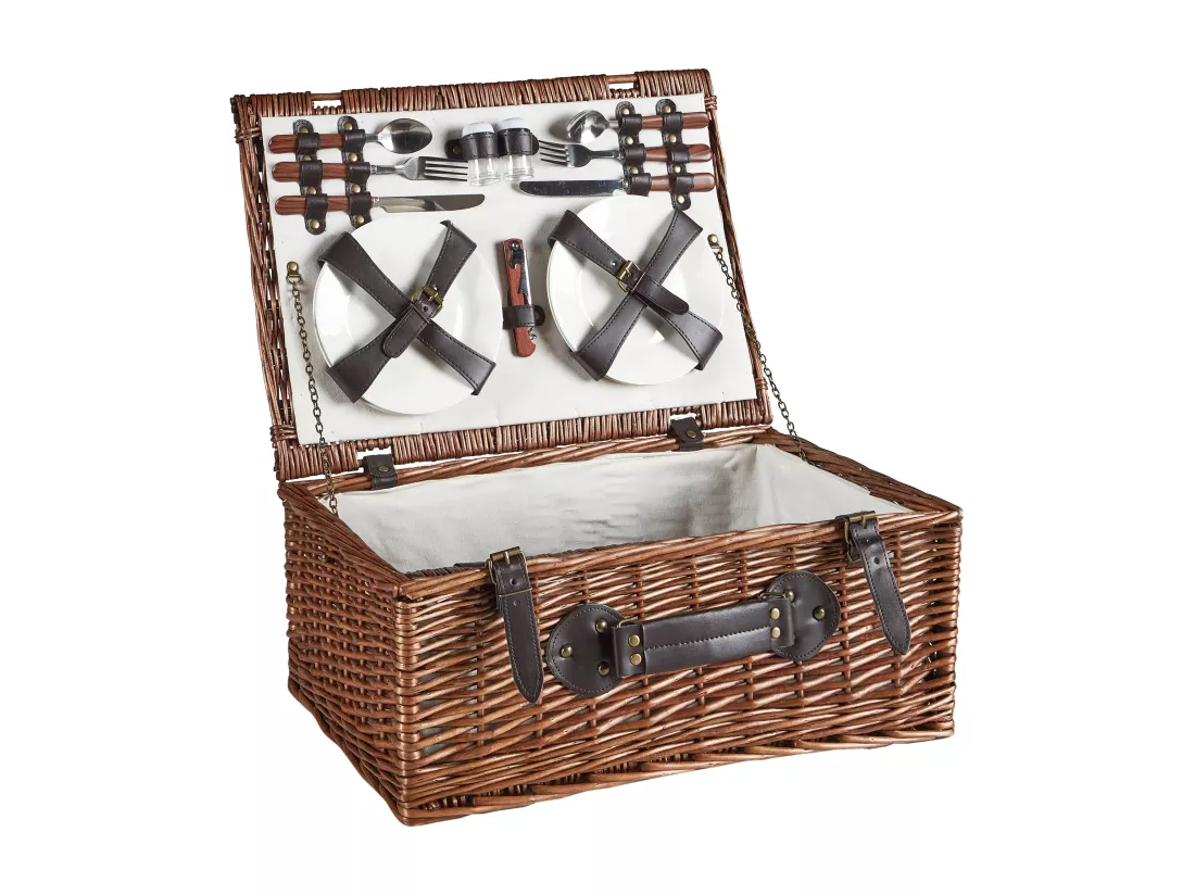 Panier de pique-nique PRUNEAU Osier Marron