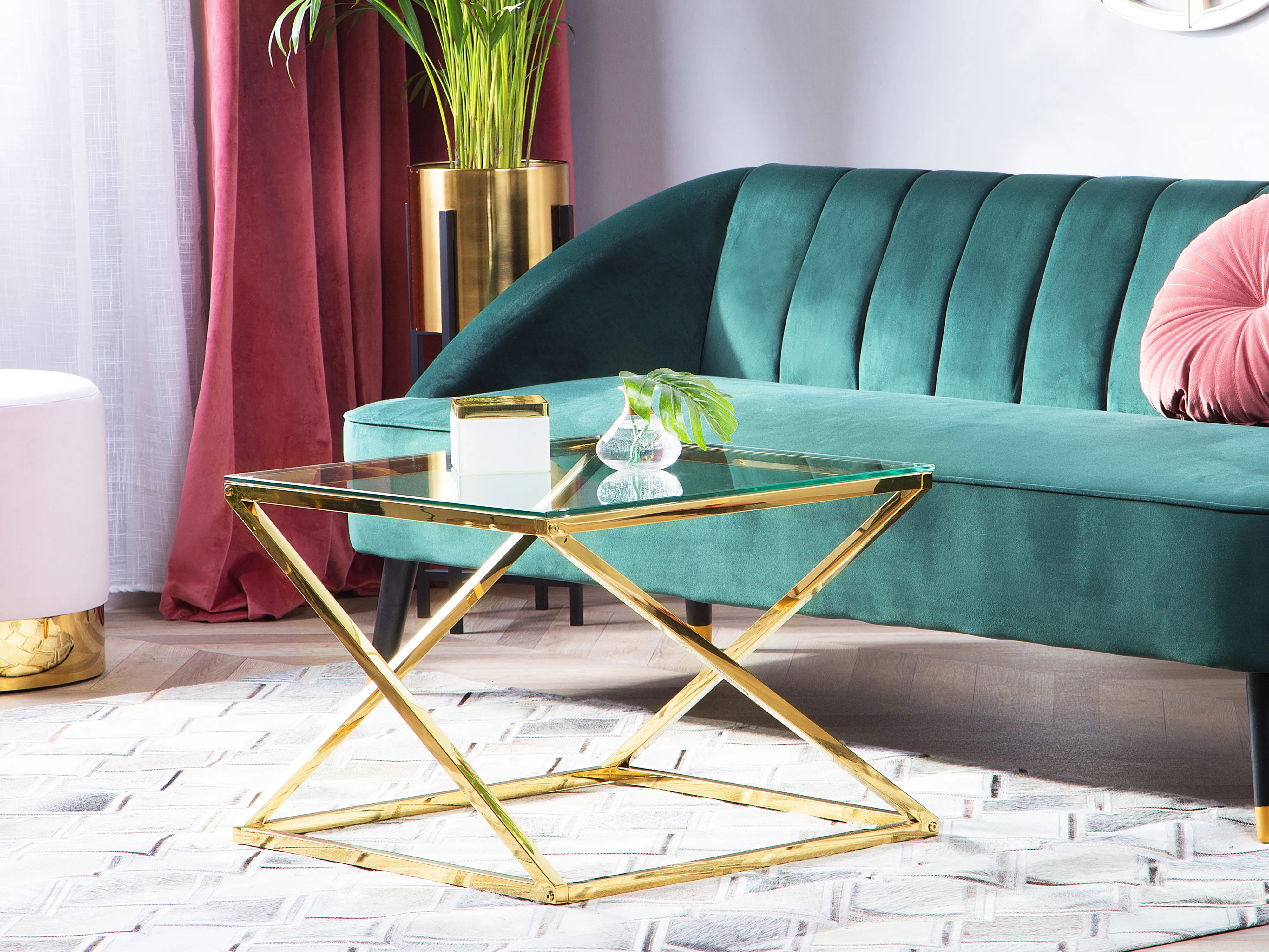 Salontafel BEVERLY Glas Goud