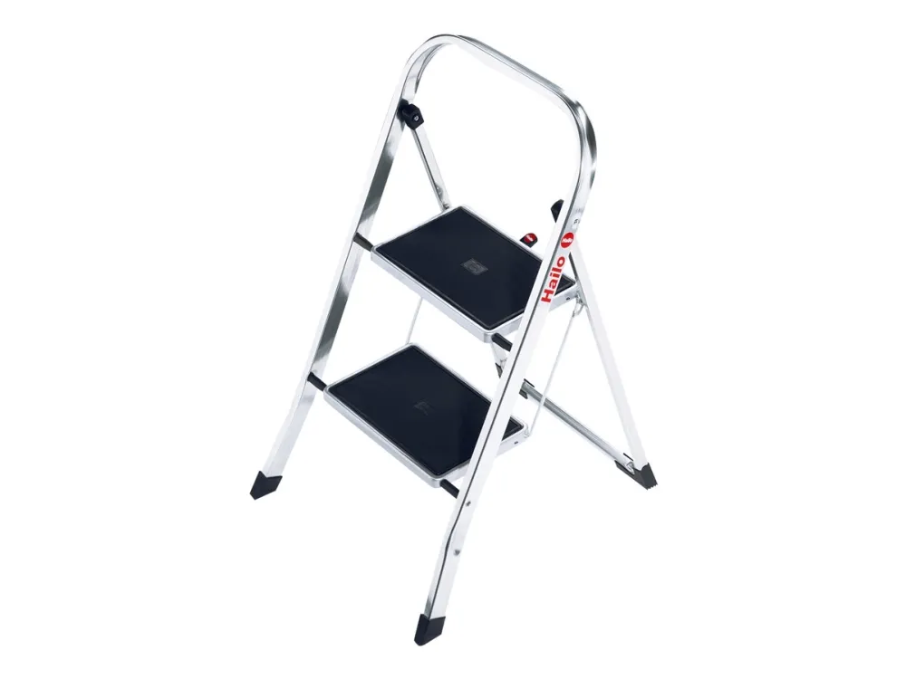 Hailo K30 - Trinstol - 2 trin - arbejdshøjde: 2.25 m - aluminium - aluminium med sorte trin