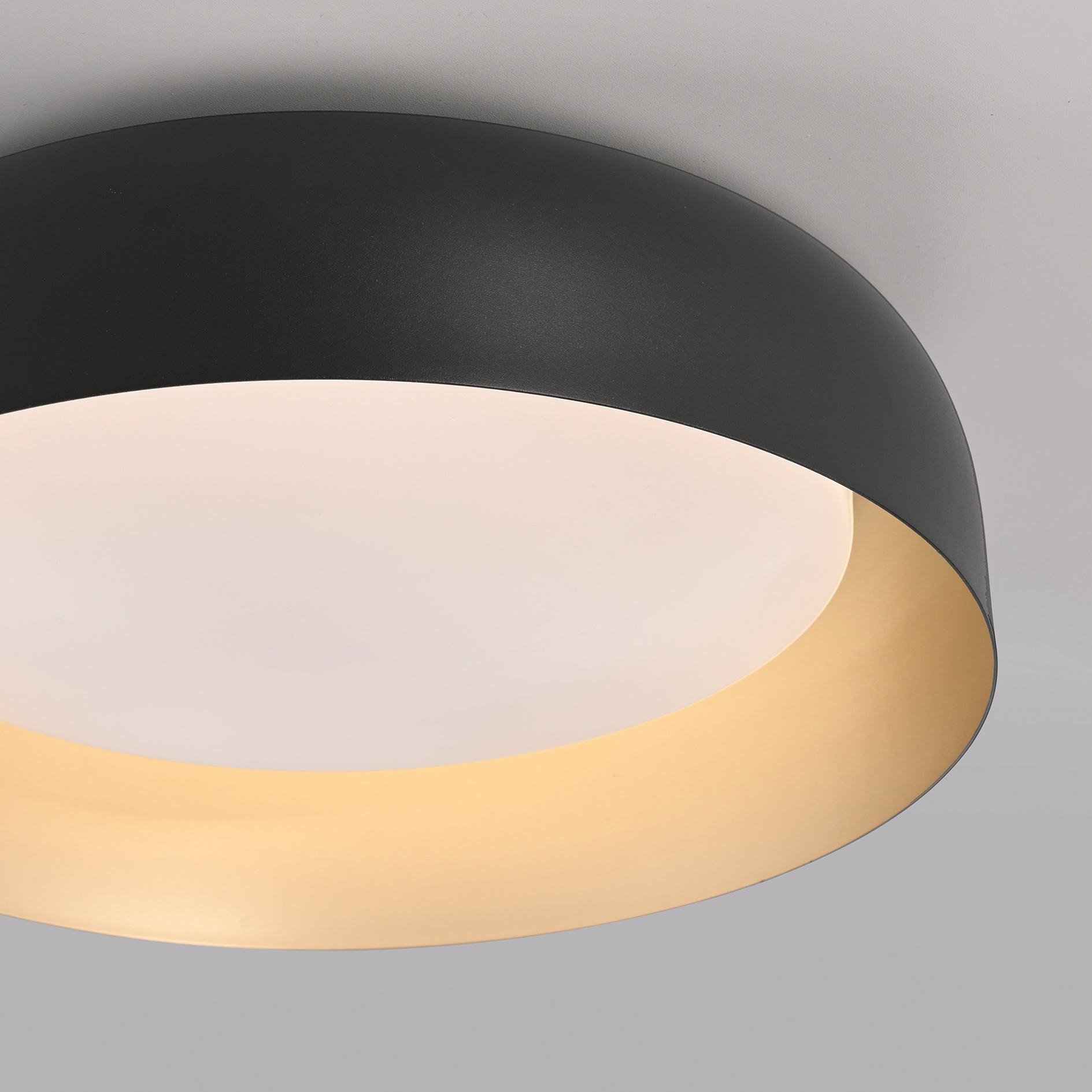 LED-Deckenleuchte - schwarz-gold - dimmbar - Ø 40 cm