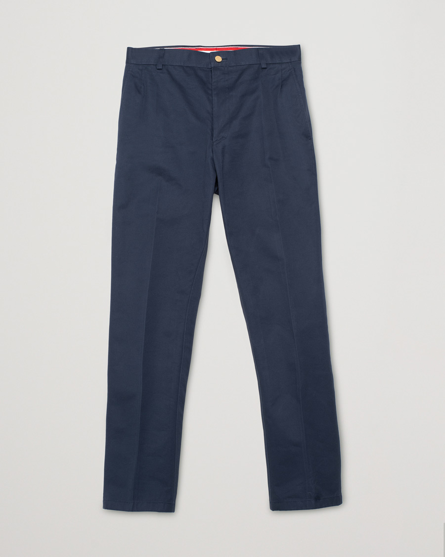 Thom Browne Unconstructed Cotton Twill Chinos Navy