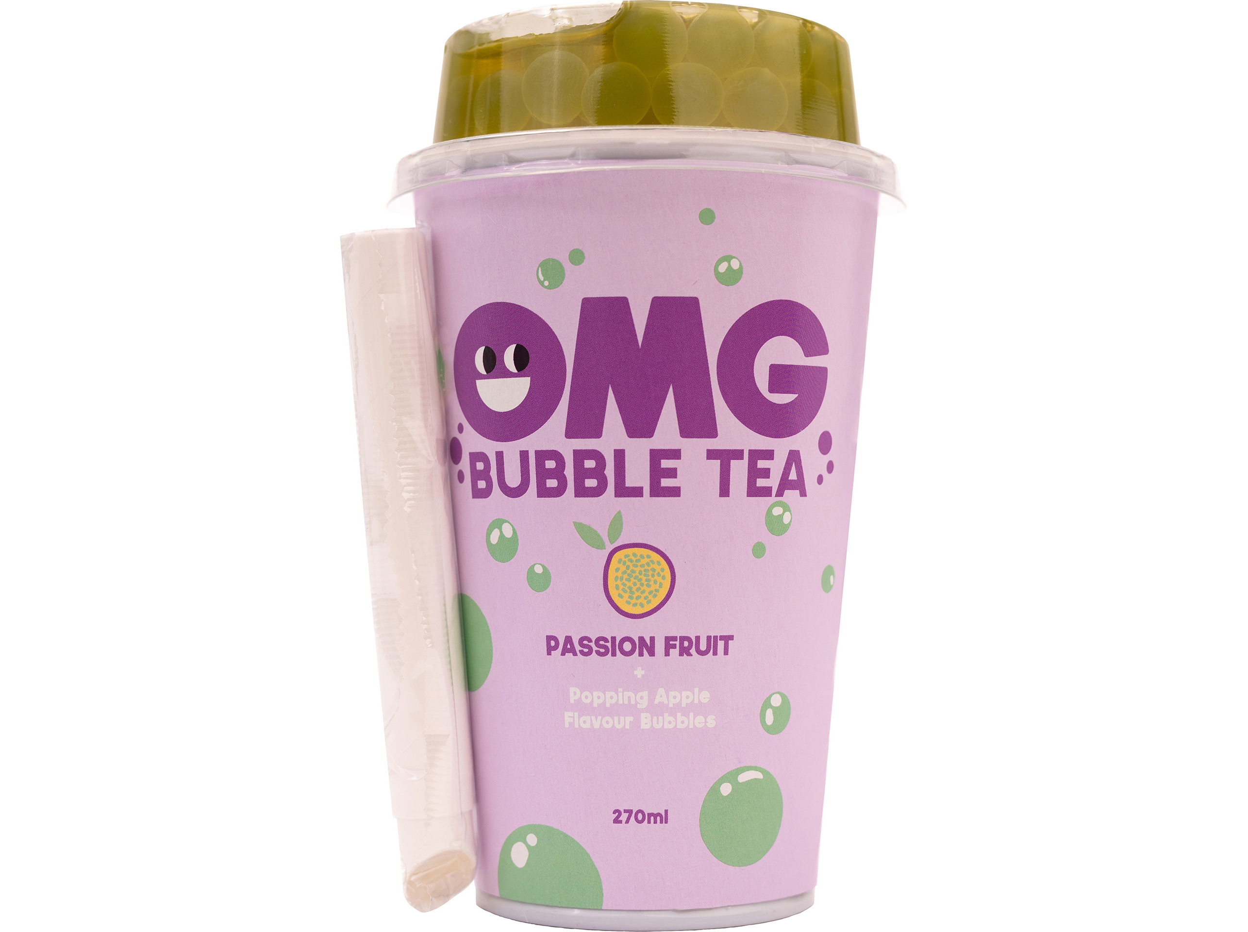 BUBBLE TEA OMG MARACUJÁ COM BOLHAS MAÇÃ 0.27L