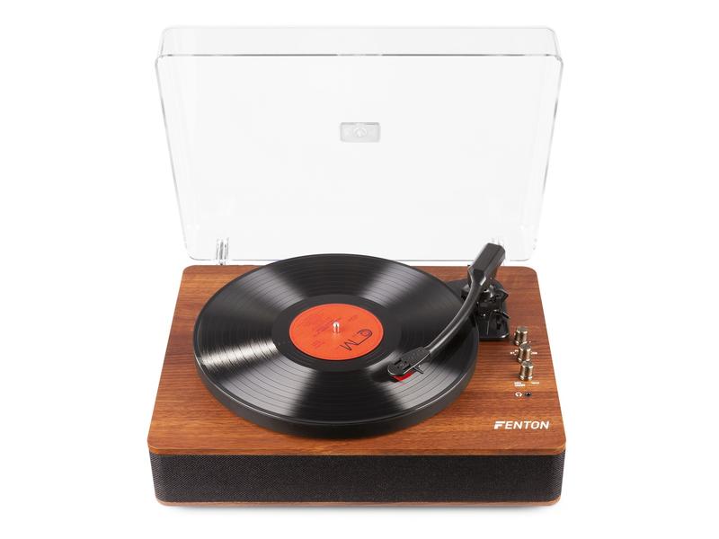 Fenton Plattenspieler mit Bluetooth RP162 Dunkelbraun Retro Plattenspieler mit Bluetooth, USB-Player und Umwandlungsmöglichkeit für Schallplatten