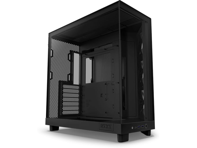 NZXT PC-Gehäuse H6 RGB Flow Schwarz Kompaktes Mid-Tower-Gehäuse mit hohem Luftstrom und RGB Lüftern