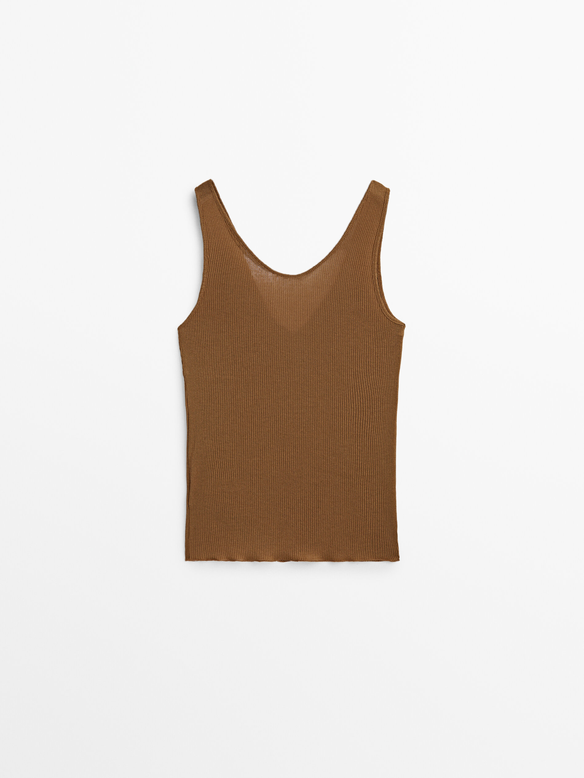 Camiseta tirantes detalle costura - TOSTADO