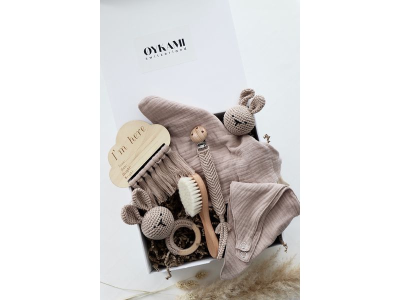 Oykami Geschenkset Salzburg Bunny Rosa Geschenkbox zur Geburt