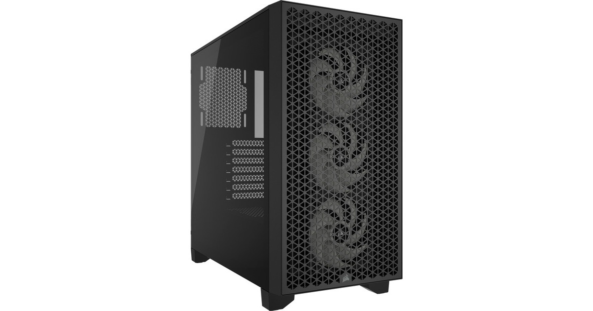 Corsair3000D Airflow RGB midi tower behuizing  (Zwart | 2x USB-A | RGB | Tempered Glass)