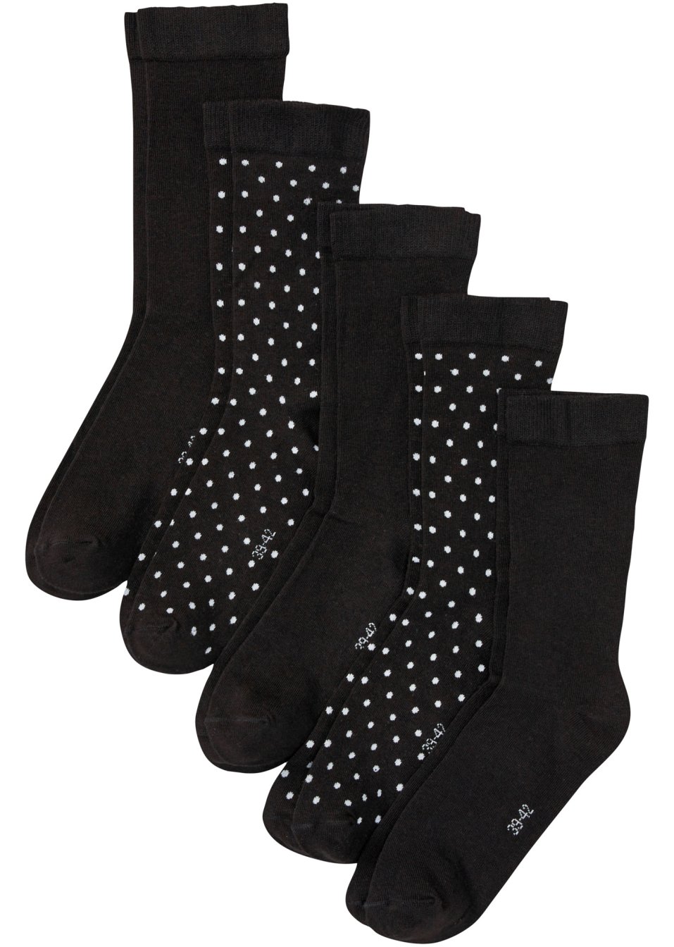 Lot de 5 paires de chaussettes bord non comprimant avec coton