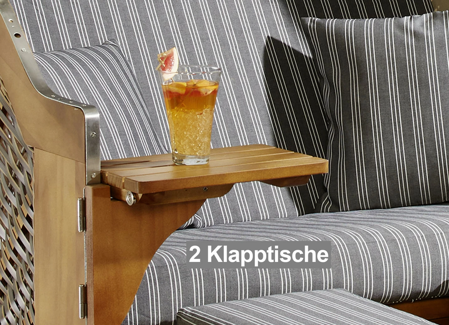 Hochwertiger Strandkorb Flair aus Pinienholz