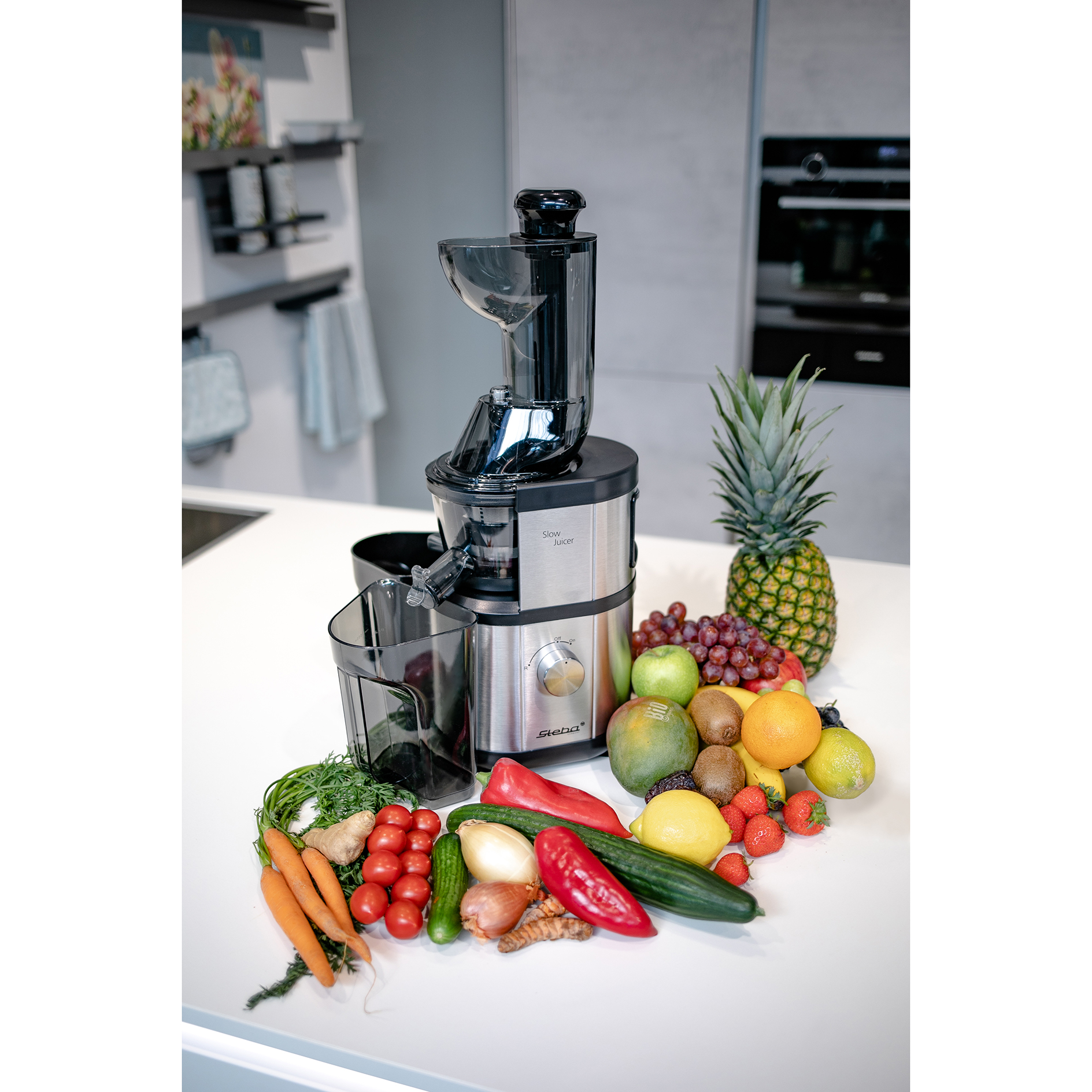 STEBA Slow Juicer E 400 - schwarz-Edelstahl - 400 Watt
