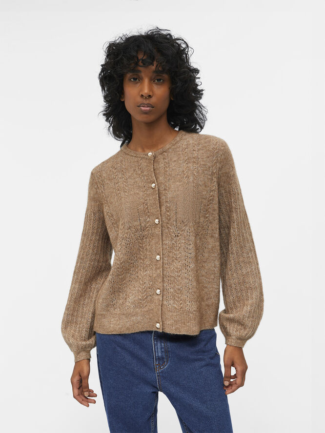 Object OBJOPHELIA L/S KNIT CARDIGAN 122 Fossil