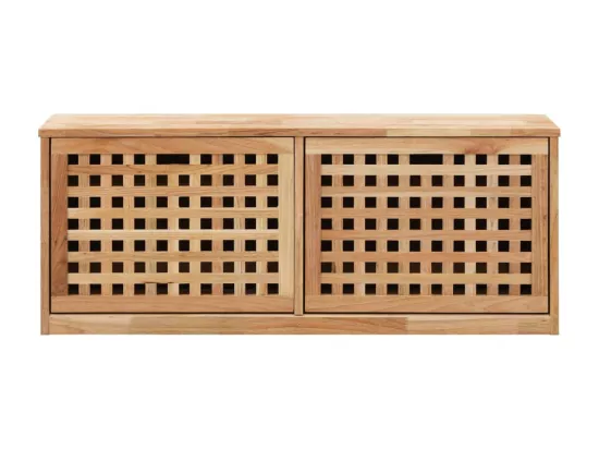 Banc de rangement de chaussures 94x20x38 Bois massif de noyer