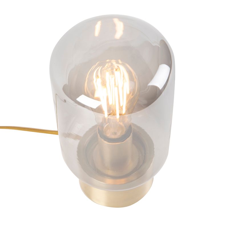 Design messing met smoke glas tafellamp - Bliss Cute