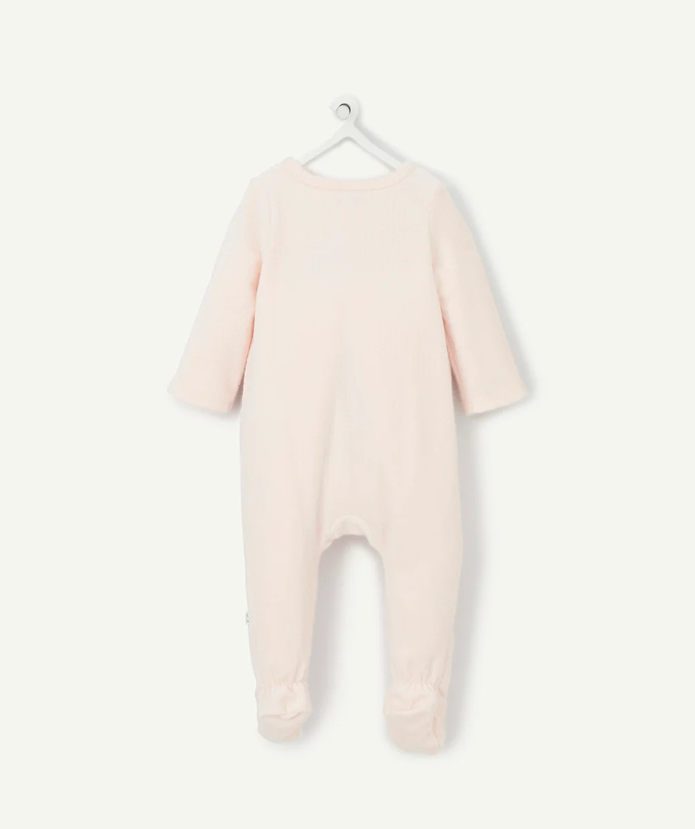 LE DORS BIEN VELOURS ROSE AVEC OREILLES DE LAPIN EN RELIEF