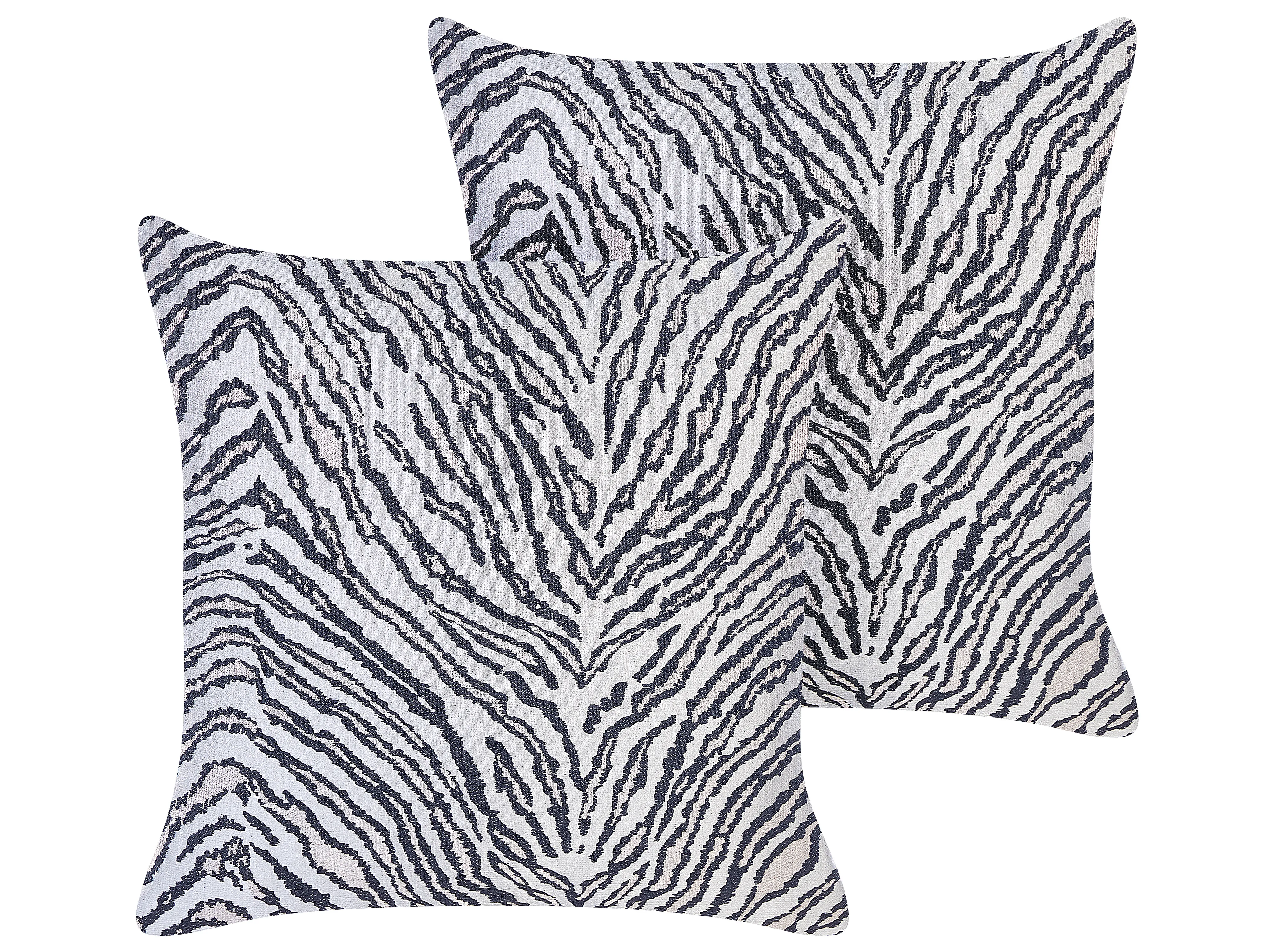 Set van 2 sierkussens MANETTI 45 x 45 cm Zwart/wit dierenprint