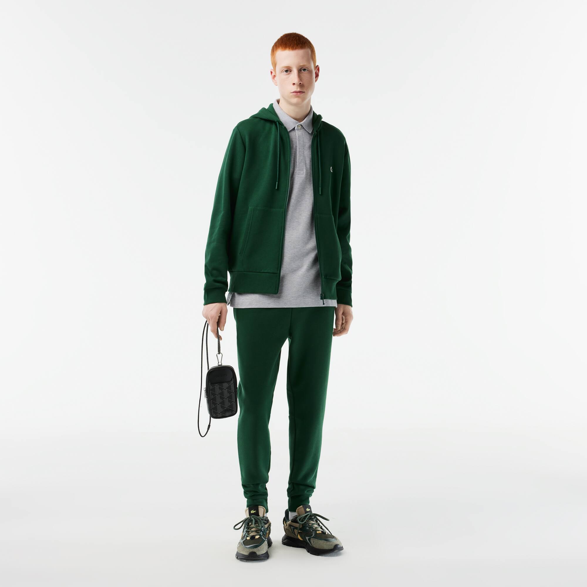 Sweatshirt Jogger zippé homme en molleton Lacoste avec poche kangourou Sweatshirts - Vert - Lacoste - Homme
