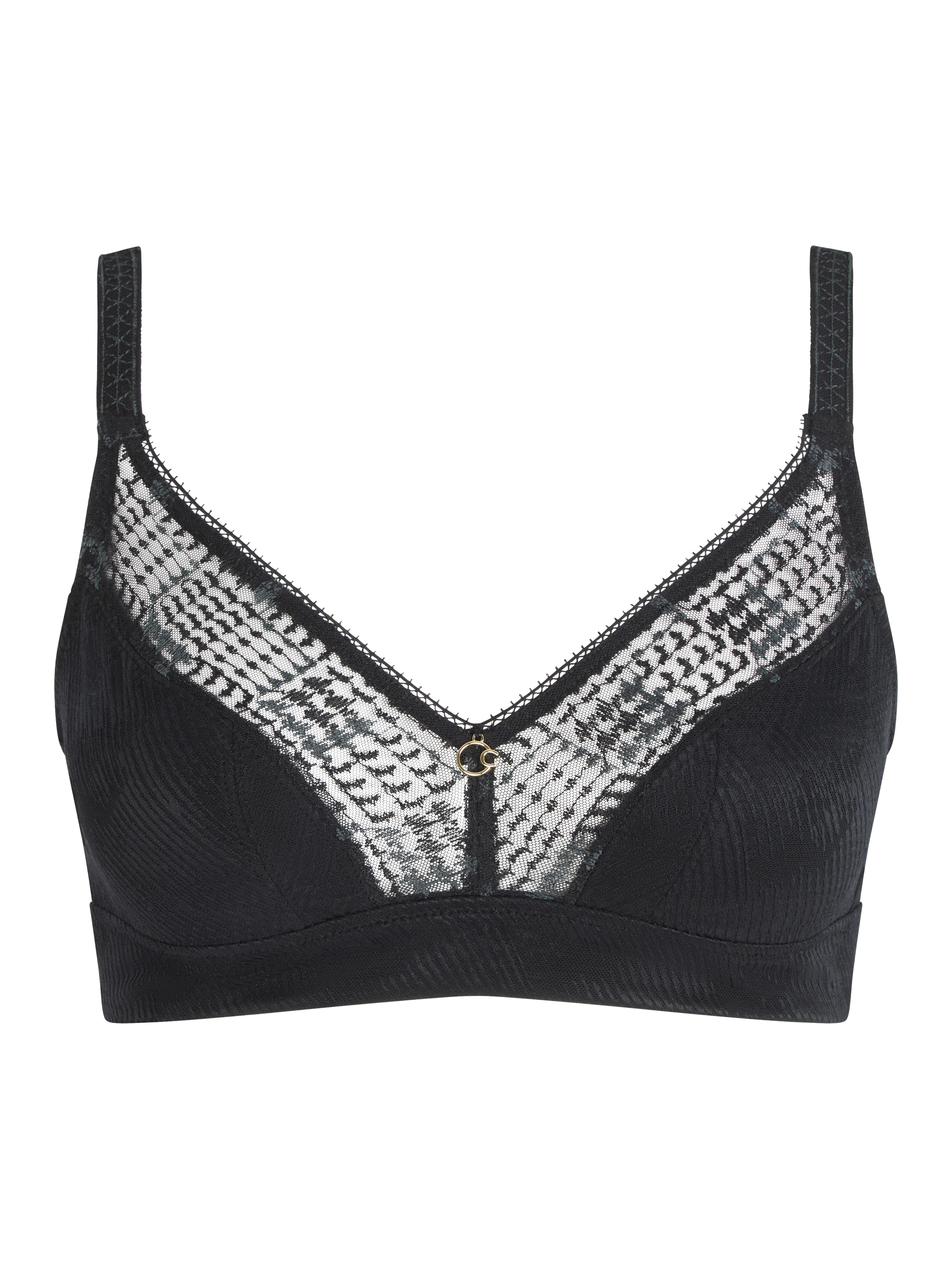 INTRIGUE - Soutien-gorge sans armature maintien broderie | Noir