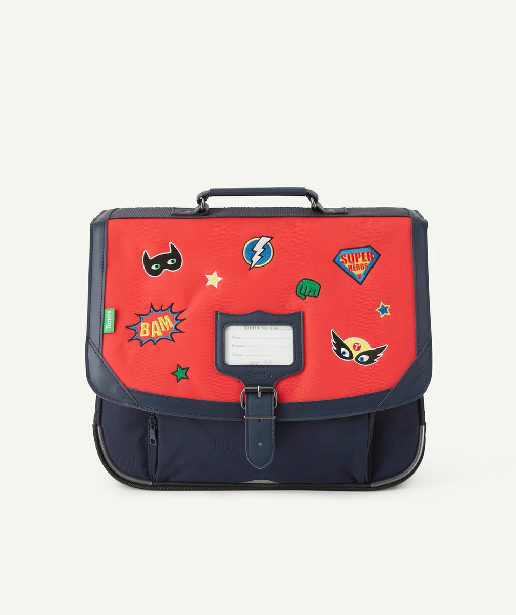 TANN'SCARTABLE TRISTAN BLEU MARINE ET ROUGE SUPER HÉROS