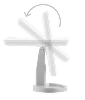 Justerbart sminkespeil med LED Hvit