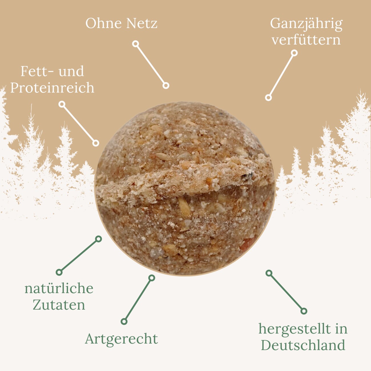 Orni Ganzjahres Meisenknödel mit Insekten ohne Netz 100 Stück